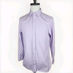 Charles Tyrwhitt Slim Fit Long Sleeve Dress Shirt Lavender Sz 16.5-36 Cotton